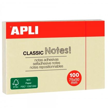 APLI - Pack 12 Blocs 100 Notas Adhesivas 75x50mm (Ref.10971)