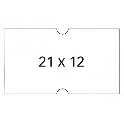 APLI - PACK 6 ROLLOS DE 1000 ETIQUETAS REMOVIBLES 21X12MM PARA ETIQUETADORA DE PRECIOS CANTOS RECTOS BLANCO (Ref.100911)