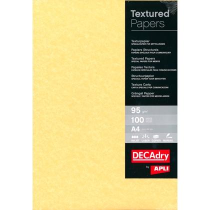 APLI - PAPEL TEXTURA PERGAMINO ORO 95GR TAMAÑO A4 - 100 HOJAS - (Ref.PCL1600)