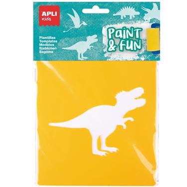 APLI - PLANTILLAS DE FORMAS DINOSAURIOS PAINT & FUN PP FLEXIBLE BOLSA DE 6 SURTIDOS (Ref.19410)