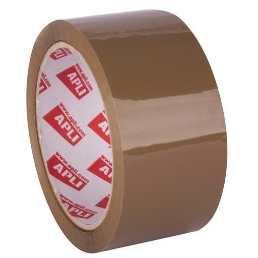 APLI - PRECINTO BASIC PP ADHESIVO ACRÍLICO 28 MICRAS SIN RUIDO ROLLO 48MMX66M MARRÓN BRILLANTE (Ref.11943)