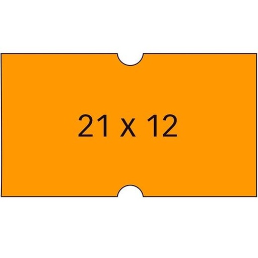 APLI - ROLLO ETIQUETAS PERMANENTES PARA ETIQUETADORA DE PRECIOS / 21 X 12 MM / NARANJA -6 ROLLOS- (Ref.100912)