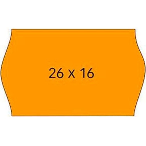 APLI - ROLLO ETIQUETAS REMOVIBLES BLANCO PARA ETIQUETADORA DE PRECIOS / 26 X 16 MM / NARANJA -6 ROLLOS- (Ref.101719)
