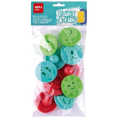 APLI - SELLOS PAINT&FUN GOMA EVA FORMAS VARIAS Ø55MM BOLSA DE 10 C/SURTIDOS (Ref.19413)