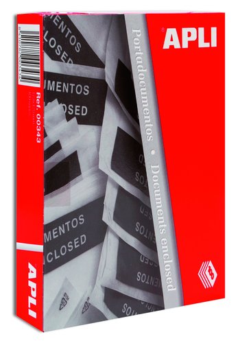 APLI - SOBRES ADHESIVOS PACKING-LIST 240x180 (ext.) IMPRESOS CAJA de 100 (Ref.1468)