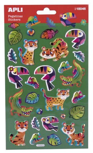 APLI - STICKERS BOLSA 1h ANIMALES SELVA () (Ref.18046)