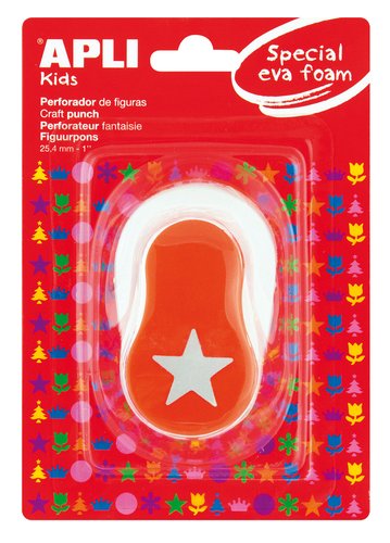 APLI - TALADRO GOMA EVA 25,4 mm ESTRELLA NARANJA (Ref.13298)