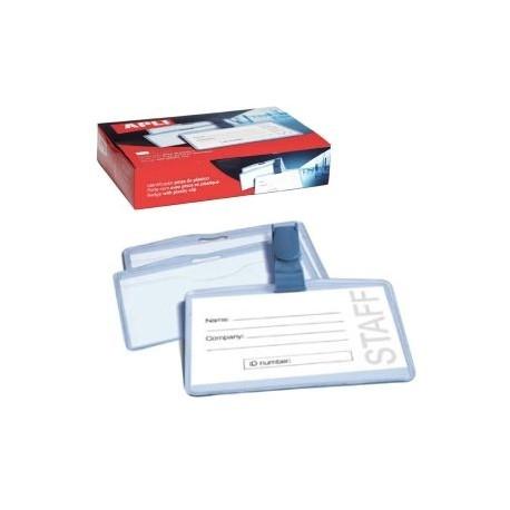 APLI - TARJETA DE IDENTIFICACIÓN HORIZONTAL PLASTICO 90X56 MM CON PINZA -25U- (Ref.11740)
