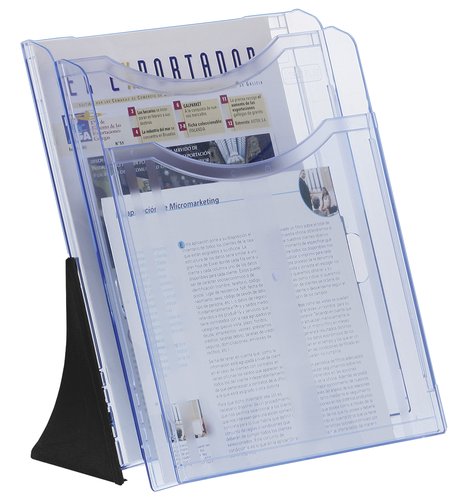 ARCHIPLAY - SOPORTE VERTICAL 2 BANDEJAS A4 AZUL TRANSPARENTE (Ref.6102 AZ TP)