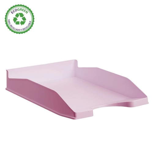 ARCHIVO 2000 - BANDEJA ECOGREEN 100% RECICLADO Y RECICLABLE APILABLE ROSA PASTEL 345X255X60 MM (Ref.742 RS PS)