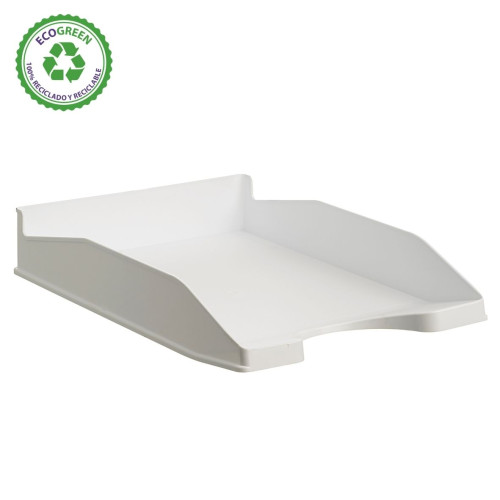 ARCHIVO 2000 - BANDEJA SOBREMESA ECOGREEN PLASTICO 100% RECICLADO APILABLE FORMATOS DIN A4 Y FOLIO COLOR BLANCO (Ref.742 BL PS)
