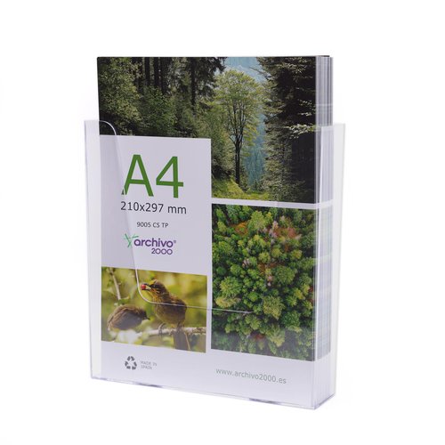 ARCHIVO 2000 - EXPOSITOR MURAL PREMIUM ANTIMICROBIANO SANITIZED A4 VERTICAL CRISTAL (Ref.9005AM CS TP)