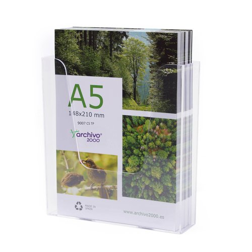 ARCHIVO 2000 - EXPOSITOR MURAL PREMIUM ANTIMICROBIANO SANITIZED A5 VERTICAL CRISTAL (Ref.9007AM CS TP)