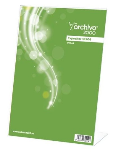 ARCHIVO 2000 - EXPOSITOR SOBREMESA EN FORMA DE L DIN A4 VERTICAL 95X210X305 MM CRISTAL TRANSPARENTE (Ref.10904 CS TP)