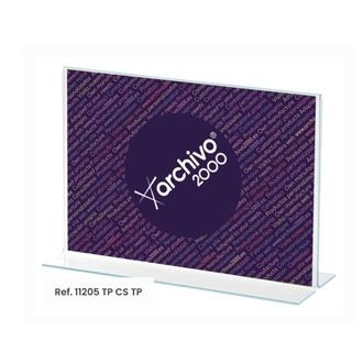 ARCHIVO 2000 - EXPOSITOR SOBREMESA EN FORMA DE T DIN A5 HORIZONTAL 75X210X155 MM CRISTAL TRANSPARENTE (Ref.11205 CS TP)