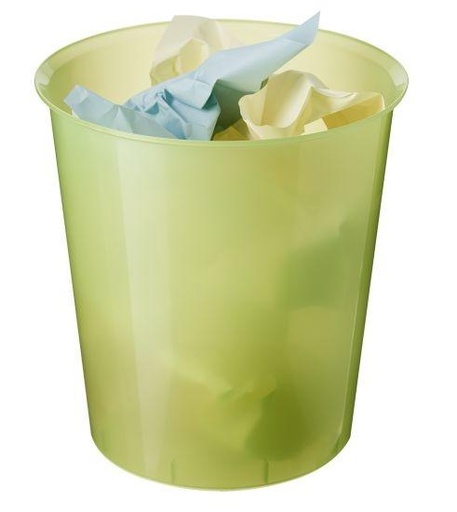 ARCHIVO 2000 - PAPELERA DE PLÁSTICO OPCIONAL ARO SUJETABOLSAS CAPACIDAD 16 LITROS 290X310 MM KIWI TRASLUCIDO (Ref.2001 KW TL)