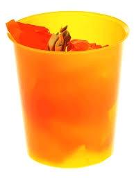 ARCHIVO 2000 - PAPELERA DE PLÁSTICO OPCIONAL ARO SUJETABOLSAS CAPACIDAD 16 LITROS 290X310 MM NARANJA TRASLUCIDO (Ref.2001 NA)