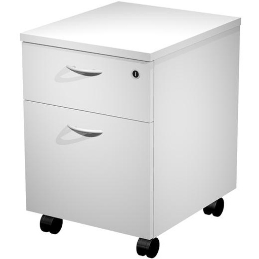 ARTEXPORT - CAJONERA PRESTO 2 CAJONES C/RUEDAS GUÍAS METÁLICAS CERRADURA BLANCO -DESMONTADO- (Ref.60022-3)