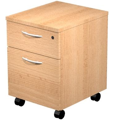 ARTEXPORT - CAJONERA PRESTO 2 CAJONES C/RUEDAS GUÍAS METÁLICAS CERRADURA HAYA -DESMONTADO- (Ref.60022-6)