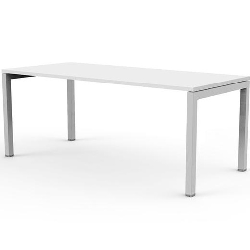 ARTEXPORT - MESA ESCRITORIO VENERE 140 CON 4 PATAS DE METAL 40X40MM TABLERO 22MM BLANCO (Ref.66002-3+86711N+86307N)