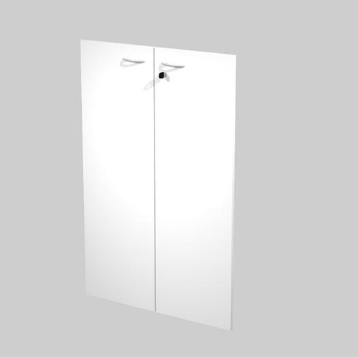 ARTEXPORT - PAREJA DE PUERTAS PARA ESTANTERÍA MEDIA PRESTO 18MM CON CERRADURA BLANCO (Ref.60069M-3)
