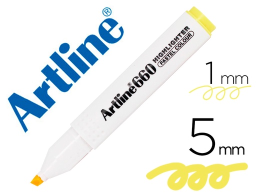 ARTLINE - ROTULADOR FLUORESCENTE EK-660 AMARILLO PASTEL PUNTA BISELADA (Ref.EK660B YP)