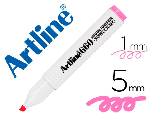 ARTLINE - ROTULADOR FLUORESCENTE EK-660 ROSA PASTEL PUNTA BISELADA (Ref.EK660B RP)