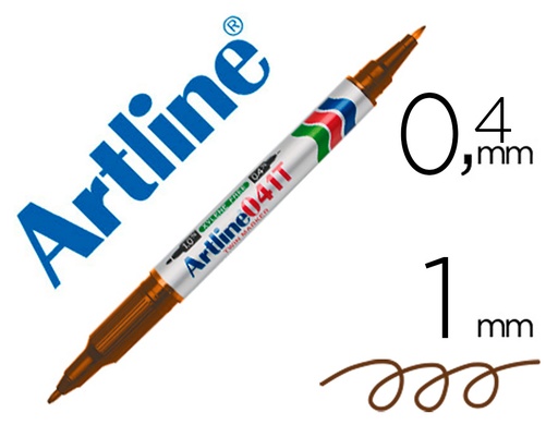 ARTLINE - ROTULADOR MARCADOR PERMANENTE EK-041T MARRON -DOBLE PUNTA 0.4 Y 1.0 MM (Ref.EK-041T/MA)