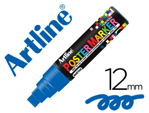 ARTLINE - ROTULADOR POSTER MARKER EPP-12 PUNTA REDONDA 12 MM COLOR AZUL (Ref.EPP-12-AZU)
