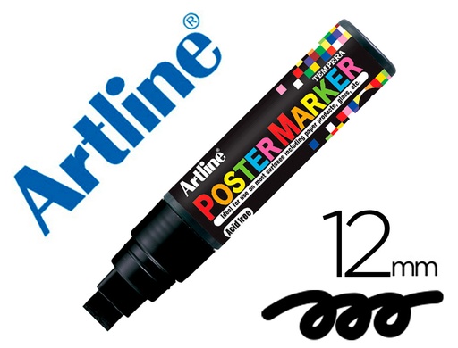 ARTLINE - ROTULADOR POSTER MARKER EPP-12 PUNTA REDONDA 12 MM COLOR NEGRO (Ref.EPP-12-NEG)
