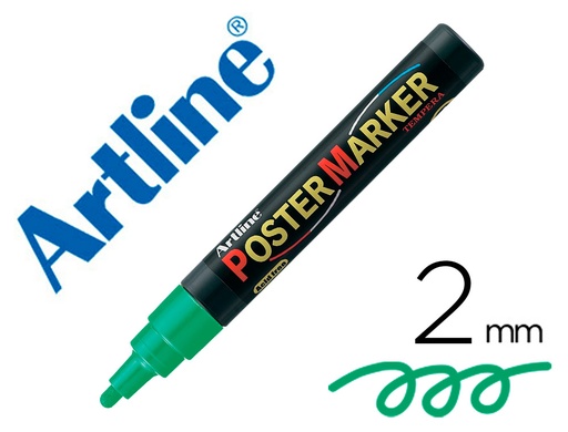 ARTLINE - ROTULADOR POSTER MARKER PUNTA REDONDA 2 MM COLOR VERDE (Ref.EPP-4-VER)