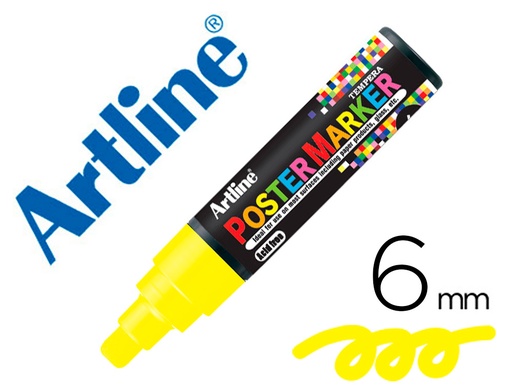 ARTLINE - ROTULADOR POSTER MARKER PUNTA REDONDA 6 MM COLOR AMARILLO FLUOR (Ref.EPP-6-AMA FLUO)