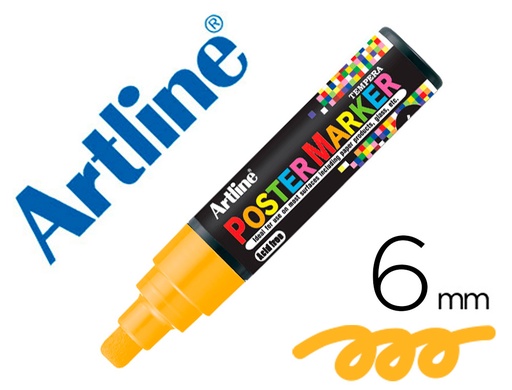 ARTLINE - ROTULADOR POSTER MARKER PUNTA REDONDA 6 MM COLOR NARANJA FLUOR (Ref.EPP-6-NAR FLU)
