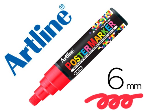 ARTLINE - ROTULADOR POSTER MARKER PUNTA REDONDA 6 MM COLOR ROJO (Ref.EPP-6-ROJ)
