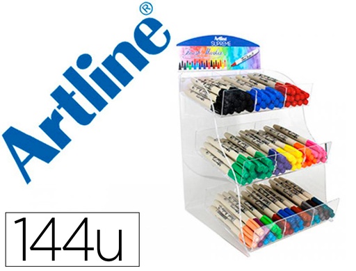 ARTLINE - ROTULADOR SUPREME BRUSH EPFS PINTURA BASE DE AGUA PUNTA TIPO PINCEL TRAZO FINO EXPOSITOR DE 144 (Ref.AMM-EPFS-F/LS/D EXPOSITOR)