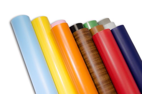 AUTHOPLAS - PLASTICO ADHESIVO PVC BRILLO 100µ ROLLO 0,45 x 20 m ROJO (Ref.45505045)