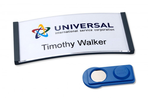 AVERY - CAJA 10 PORTANOMBRES POLAR BADGE ANTRACITA CON IMÁN–30 X 65 MM (Ref.4835G-M)