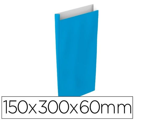 BASIKA - SOBRE PAPEL CELULOSA CELESTE CON FUELLE S 150X300X60 MM PAQUETE DE 25 UNIDADES (Ref.2033003)