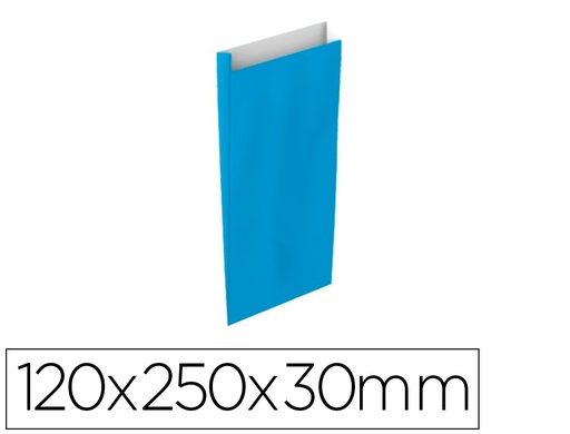 BASIKA - SOBRE PAPEL CELULOSA CELESTE CON FUELLE XS 120X250X30 MM PAQUETE DE 25 UNIDADES (Ref.2032003)