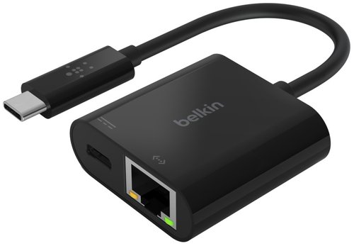 BELKIN - ADAPTADOR USB-C A ETHERNET + CARGA 60W COLOR NEGRO (Ref.INC001BTBK)