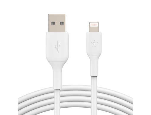 BELKIN - CABLE LIGHTNING A USB-A BOOST CHARGE LONGITUD 2 M COLOR BLANCO (Ref.CAA001BT2MWH)