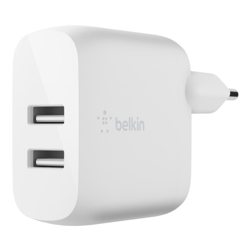 BELKIN - CARGADOR DOMESTICO DOBLE USB-A BOOST CHARGE 12WX2 COLOR BLANCO (Ref.WCB002VFWH)