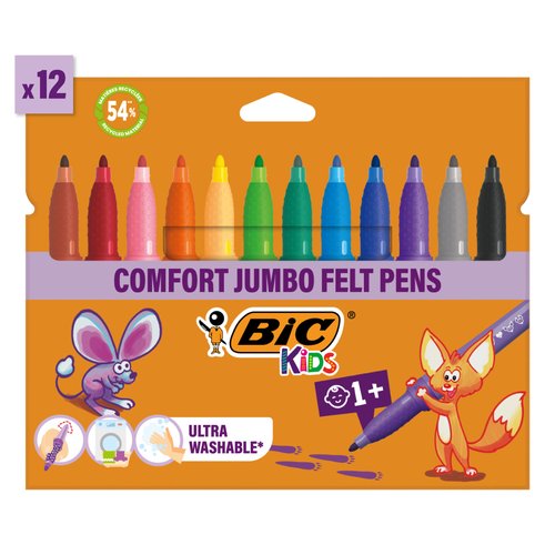 BIC - ROTULADOR FIBRA KID COULEUR XL BLISTER de 12 (Ref.8289662/828966)