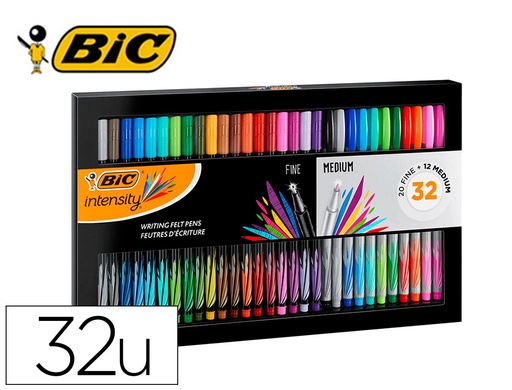 BIC - ROTULADOR INTESITY COLLECTION ESTUCHE DE 32 UNIDADES COLORES SURTIDOS (Ref.999444)