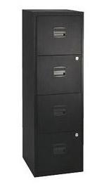 BISLEY - ARCHIVADOR METÁLICO 4 CAJONES , 40X41X128 CM (ANCHO X FONDO X ALTO) FORMATO A4 -CAPACIDAD CAJON 15KG- TIRADOR DE PLÁSTICO GRIS / NEGRO (Ref.PFA4F)