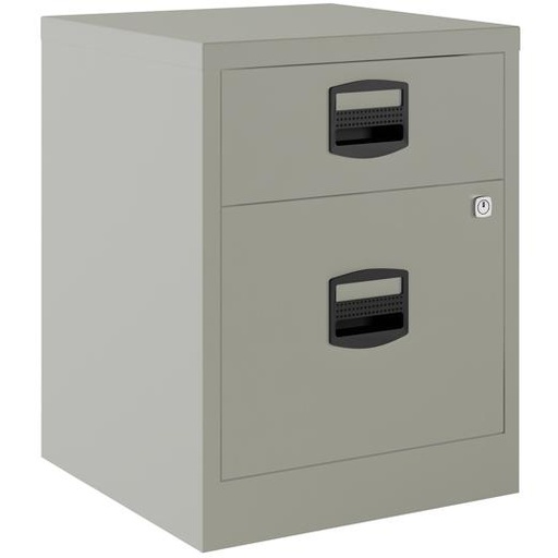 BISLEY - CAJONERAS METALICAS 1 CAJÓN PERSONAL + 1 CAJÓN ARCHIVO A4 MÓVIL FONDO 40CM GRIS ( MONTADO) (Ref.PFAM1S1F-V7)