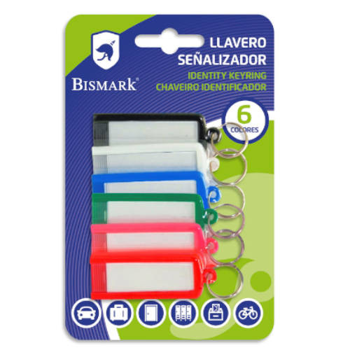 BISMARK - BLISTER 6 LLAVEROS SEÑALIZADORES (Ref.317818)