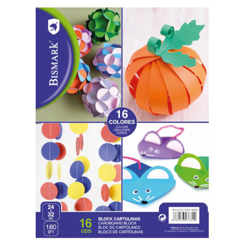 BISMARK - BLOCK 16 CARTULINAS COLORES FORMATO 24X32 CM (Ref.327732)