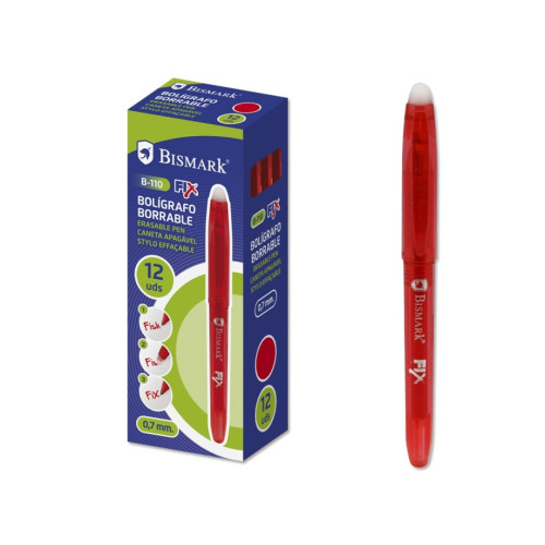 BISMARK - BOLIGRAFO BORRABLE C/CAPUCHON ROJO.0.7MM (Ref.327530)