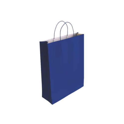 BISMARK - BOLSA PAPEL CON ASAS CELULOSA AZUL M 27X12X37 CM (Ref.329830)